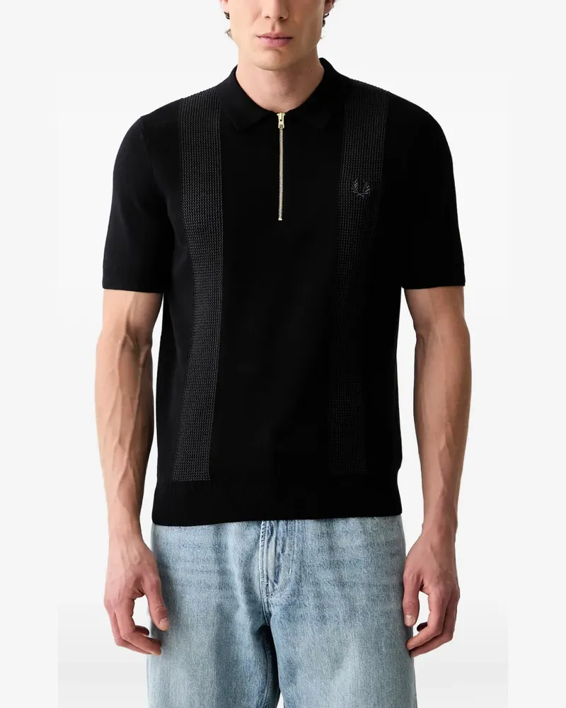 Fred Perry zip-fastening polo shirt - Schwarz Schwarz