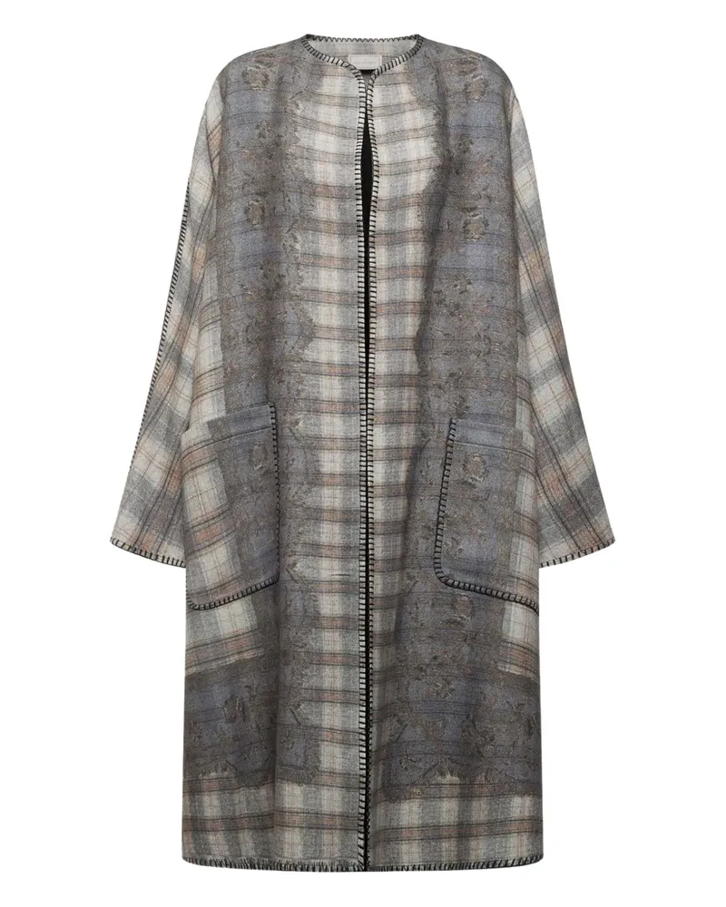 Pierre-Louis Mascia plaid-pattern coat - Grau Grau