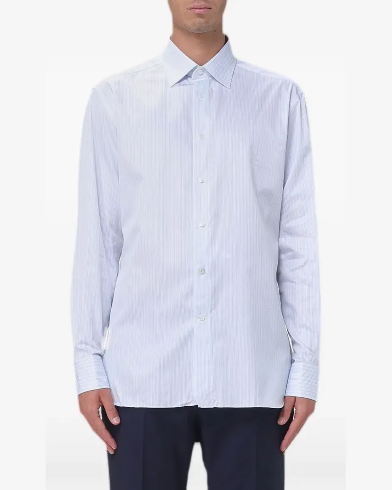 Ermenegildo Zegna striped poplin shirt - Blau Blau