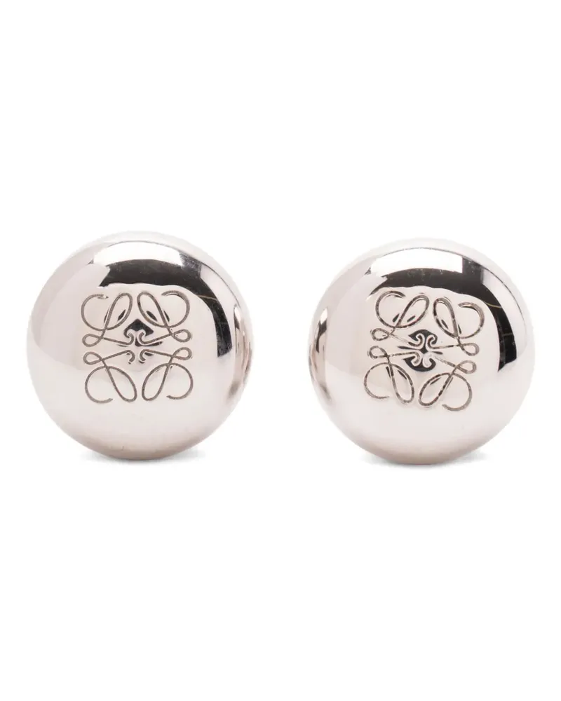 Loewe Anagram Pebble Sterlingsilber-Ohrringe Silber