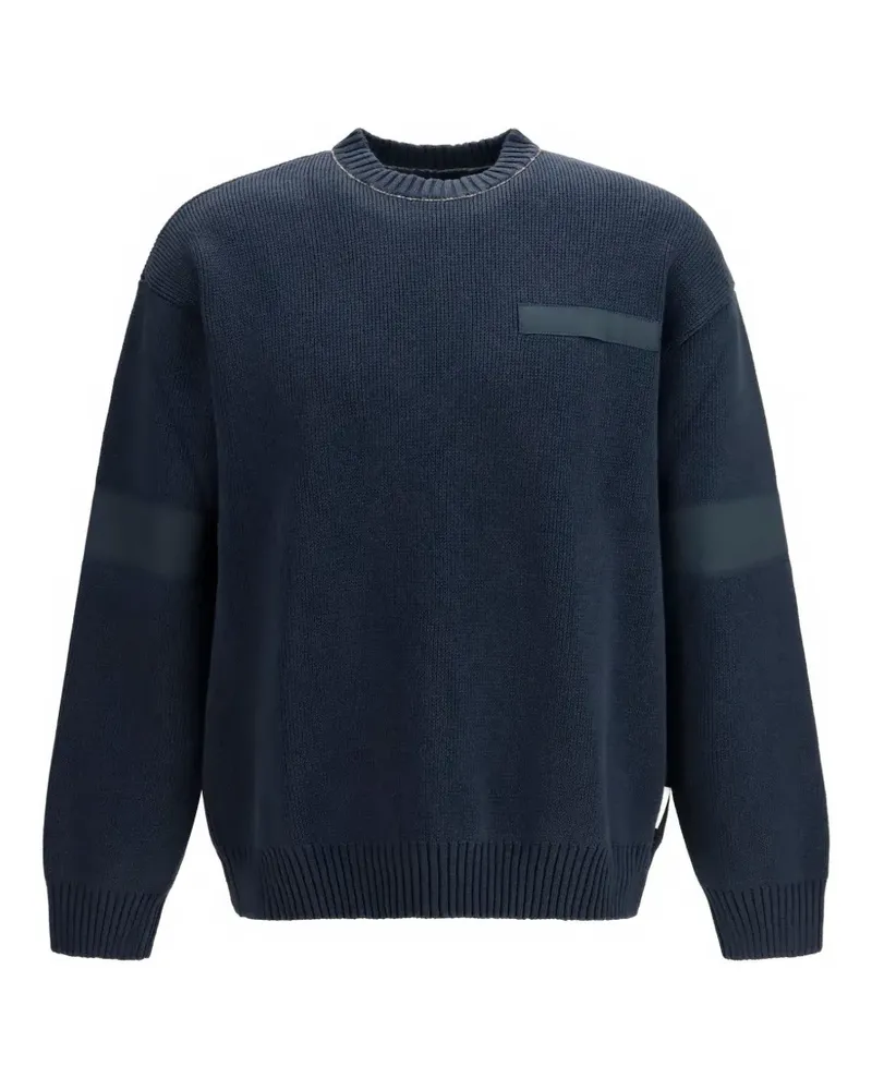 GR10K Replica 30000 crew-neck panelled sweater - Blau Blau