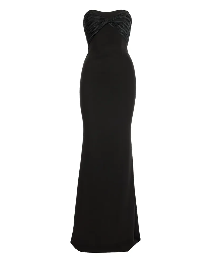 V:PM ATELIER Schulterfreies Mika Maxikleid - Schwarz Schwarz