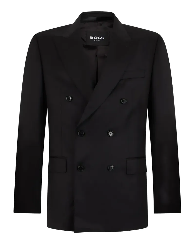 HUGO BOSS Schmale Jacke aus Schurwolle - Schwarz Schwarz