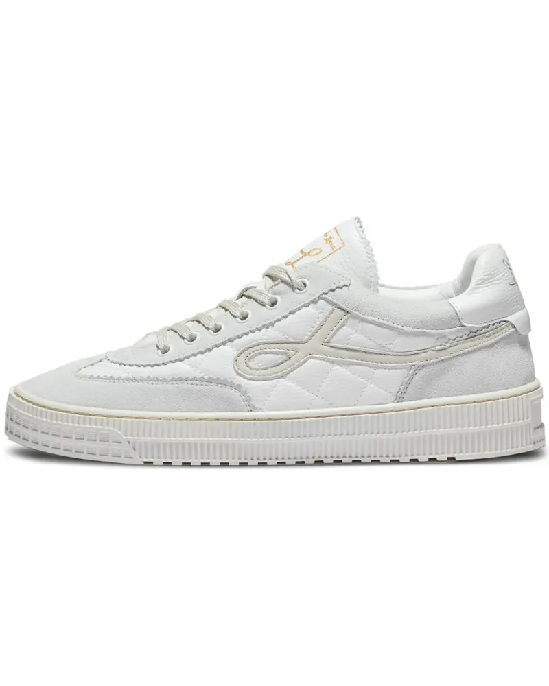 Leandro Lopes London Sneakers mit gestepptem Logo - Weiß Weiß