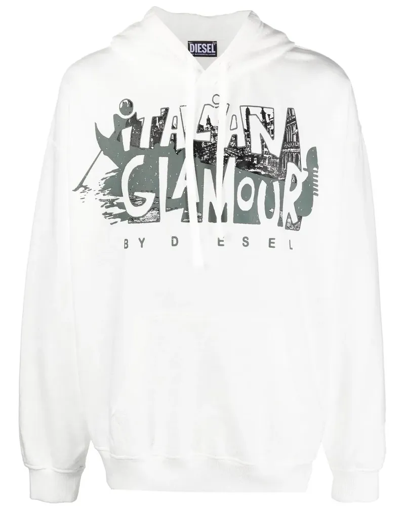 Diesel Hoodie mit grafischem Print - Weiß Weiß
