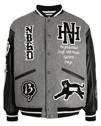 Neighborhood Collegejacke mit Logo-Patch Grau