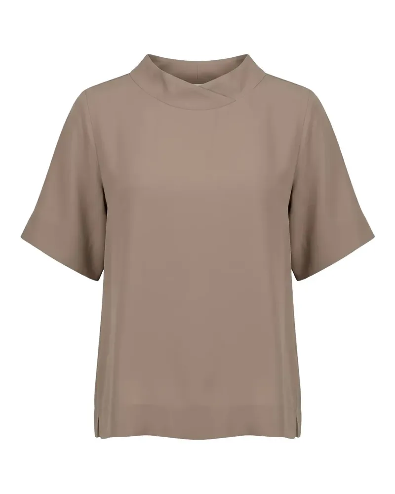 Seventy crossover-neck short-sleeve blouse - Braun Braun