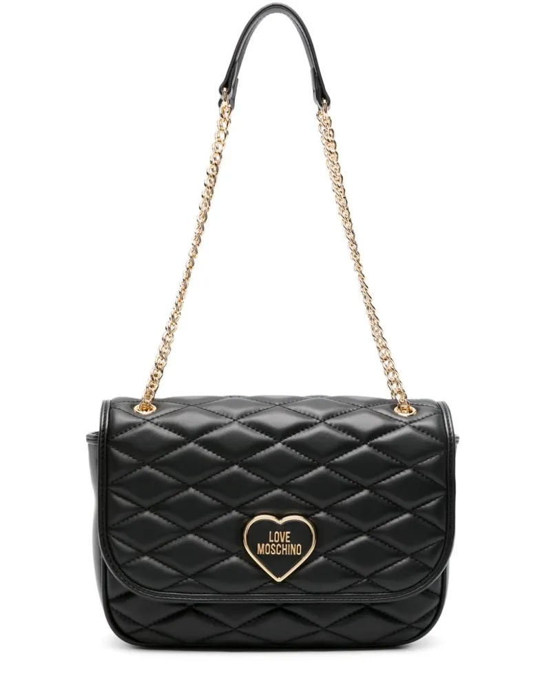 Moschino Clutch mit Logo - Schwarz Schwarz