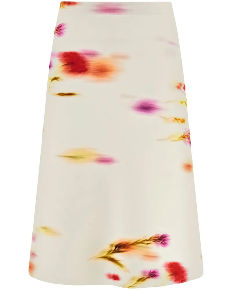 Ferragamo Hemd mit Blüten-Print Weiß