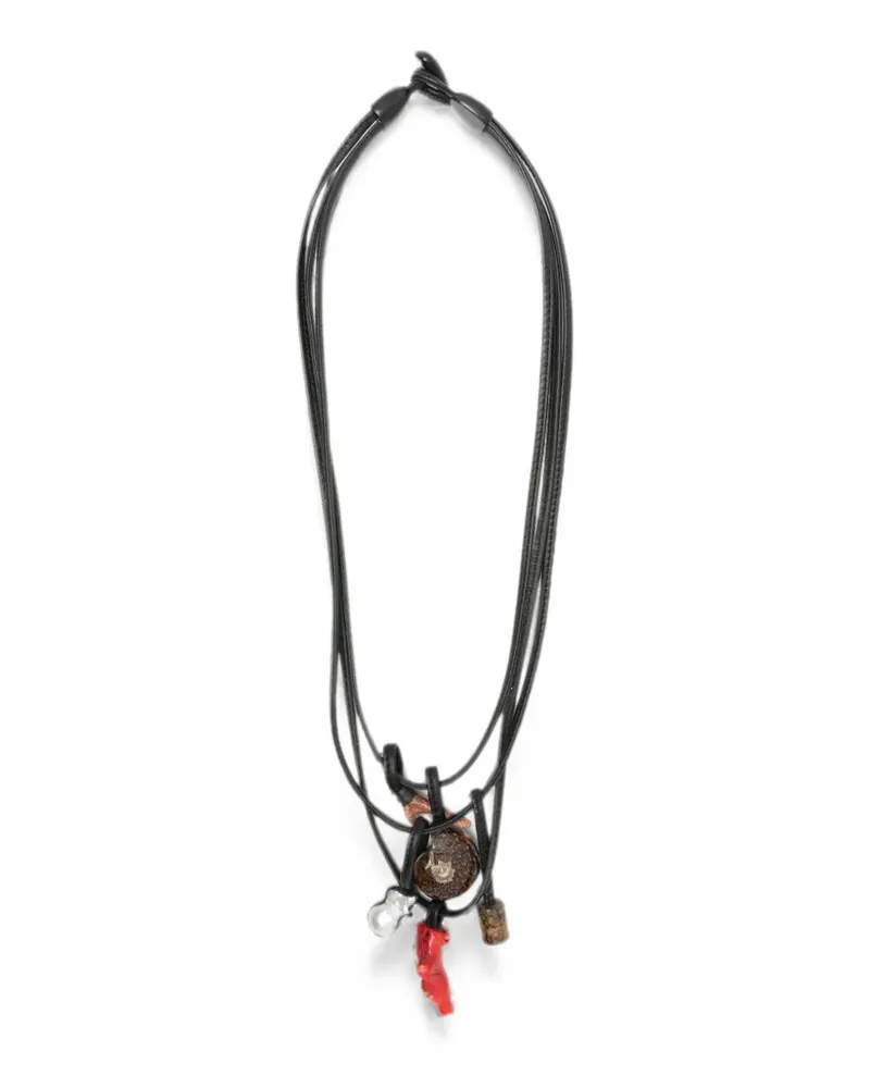 Monies charm-detail multi-strand necklace - Schwarz Schwarz