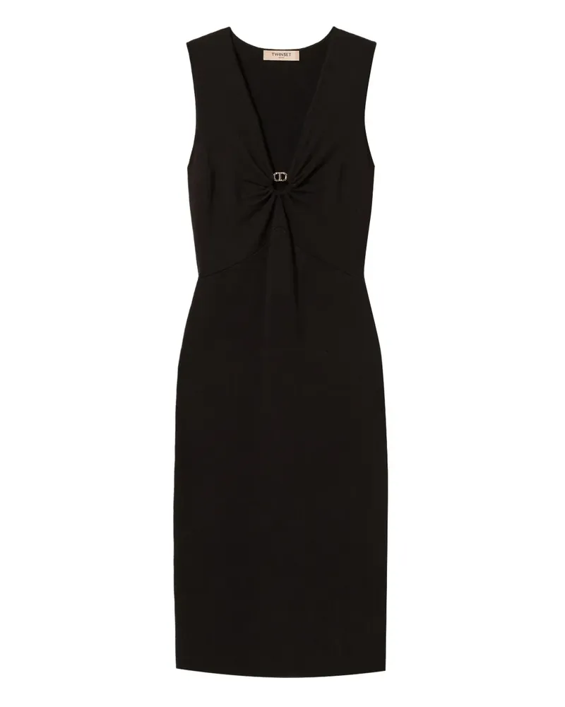 Twin-Set Ärmelloses Kleid mit V-Ausschnitt - Schwarz Schwarz