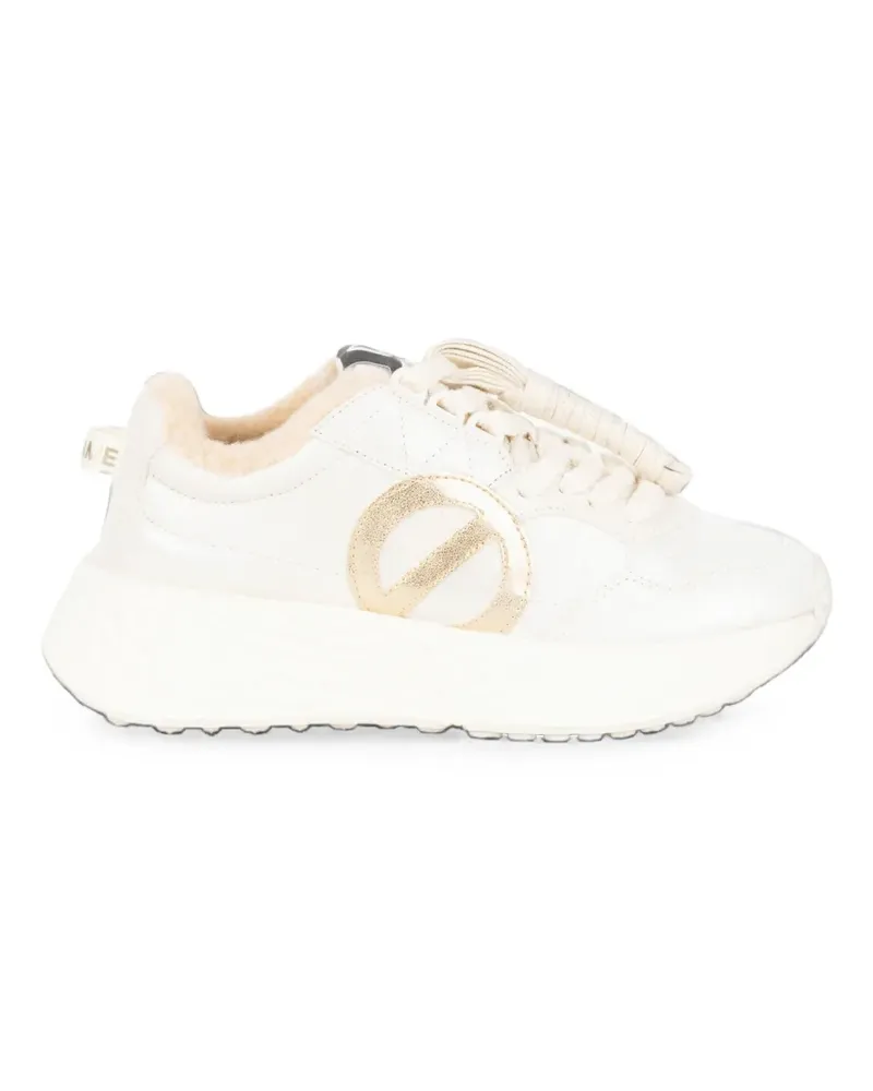 No Name Carter Sneakers mit Logo-Patch und Faux Fur-Futter - Weiß Weiß
