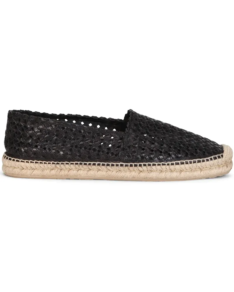 Dolce & Gabbana Gewebte Espadrilles mit Bastsohle - Schwarz Schwarz
