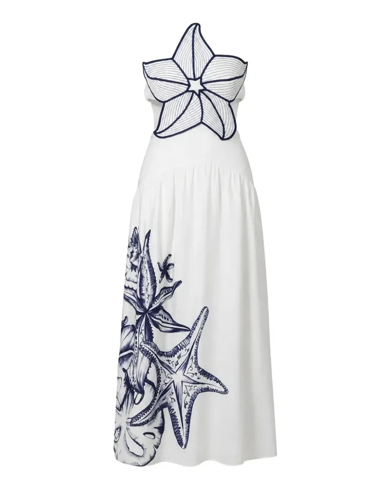 FARM Rio coast stars halterneck maxi dress - Weiß Weiß