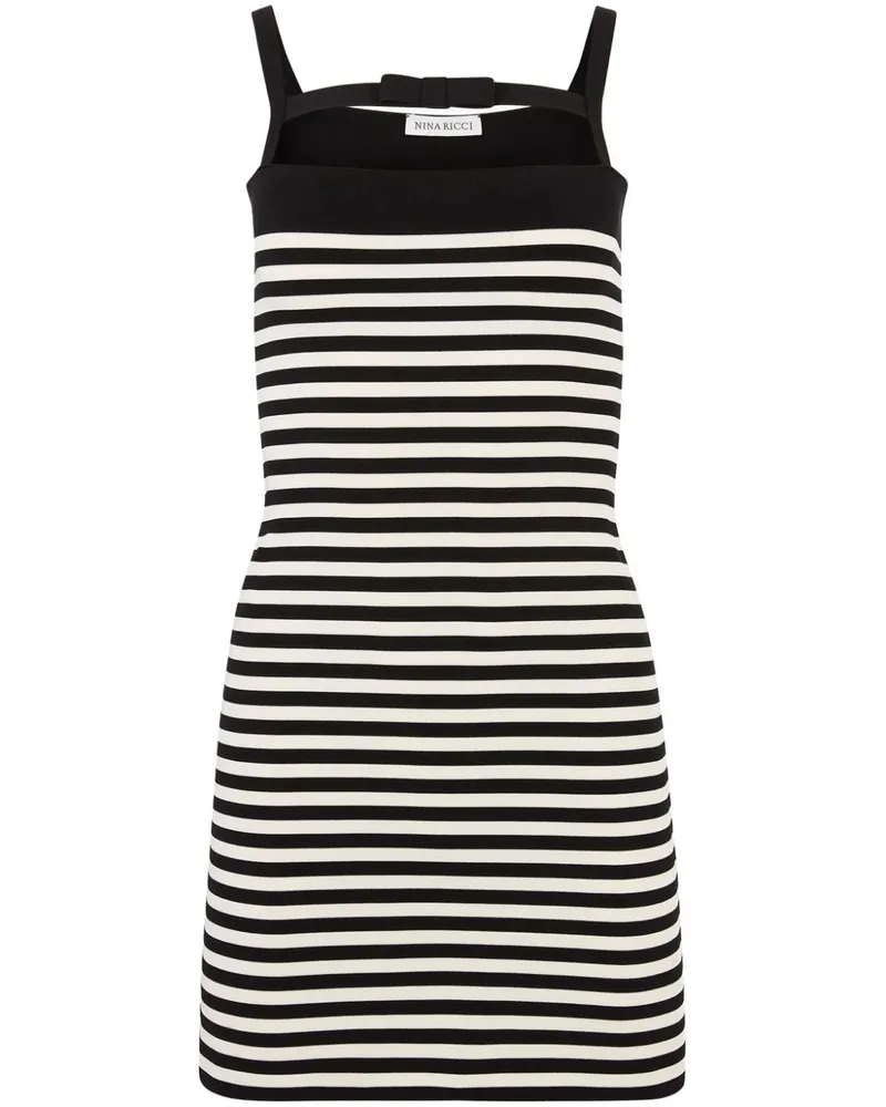 Nina Ricci Gestreiftes Minikleid - Schwarz Schwarz
