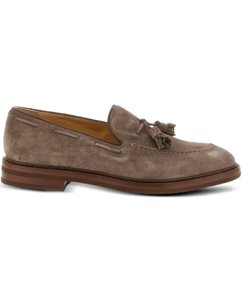 Brunello Cucinelli Wildleder-Segelschuhe mit Quasten - Braun Braun