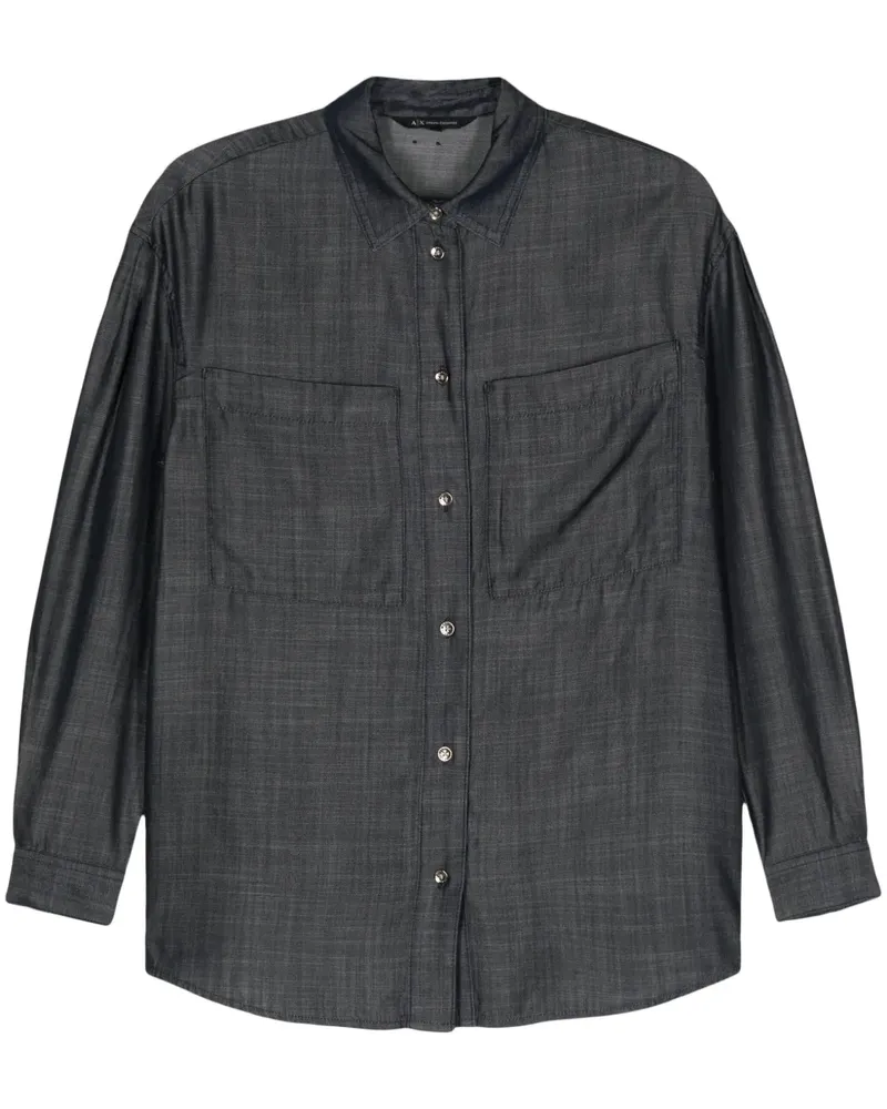 Armani Exchange Langärmeliges Hemd - Blau Blau