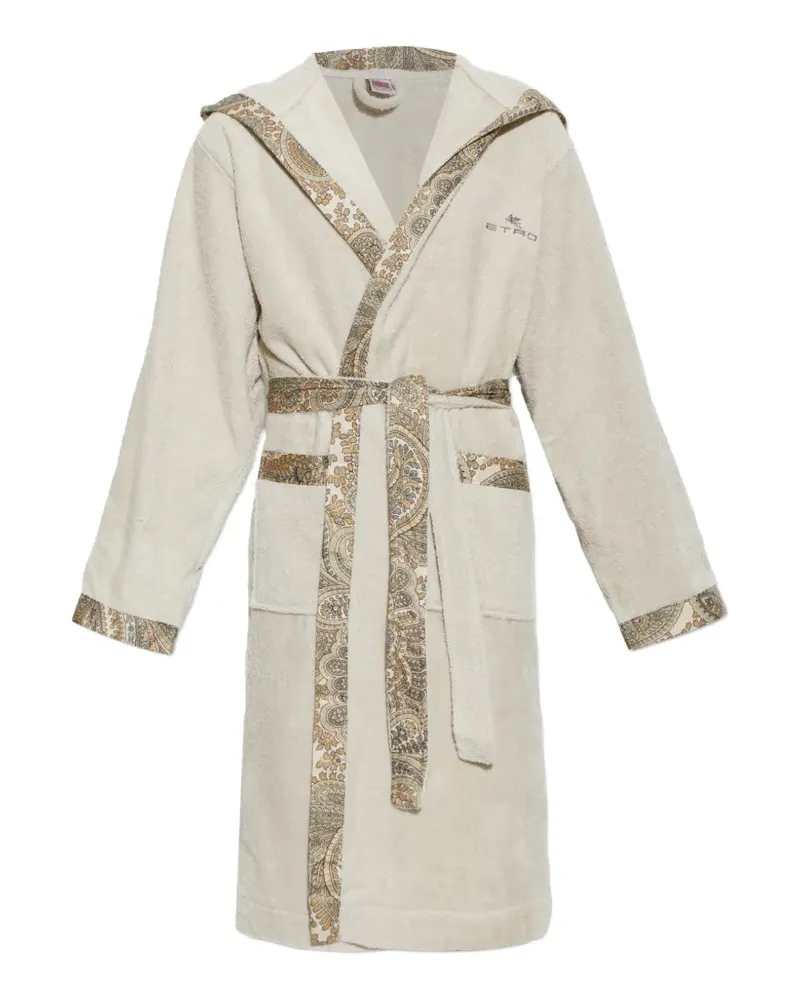 Etro Bademantel mit Paisley-Besatz - Nude Nude
