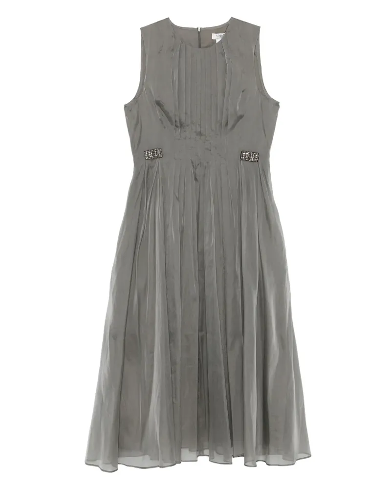 Max Mara Midikleid mit Kristallen - Grau Grau