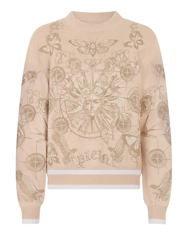 Philipp Plein Tattoo Pullover mit rundem Ausschnitt - Nude Nude