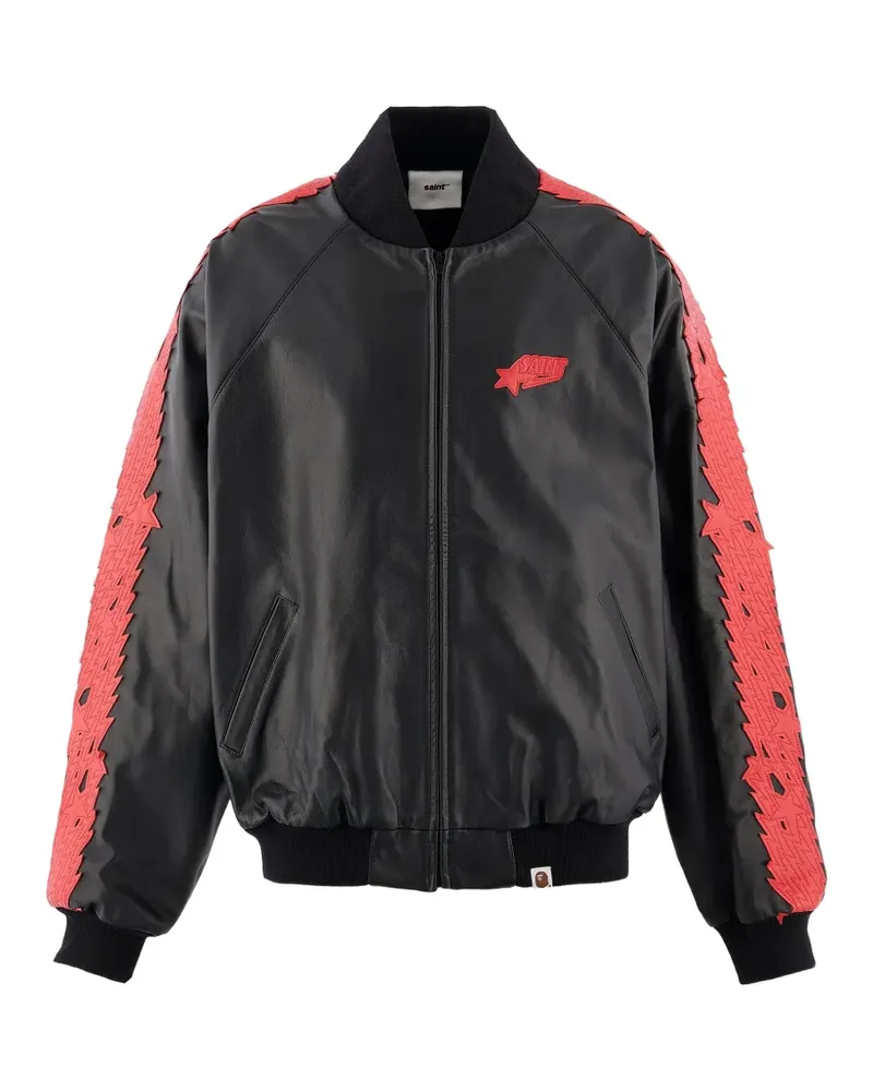 SAINT MXXXXXX x BAPE Sportjacke mit Logo-Patch - Schwarz Schwarz