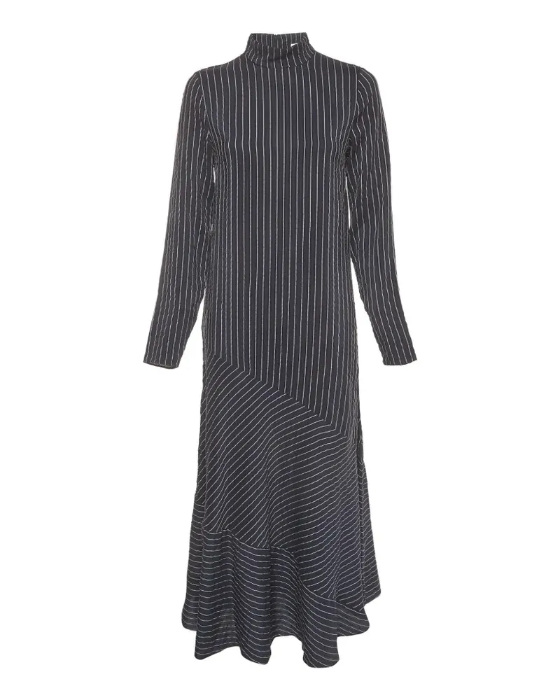 Ganni Gestreiftes Kleid aus Seersucker - Blau Blau