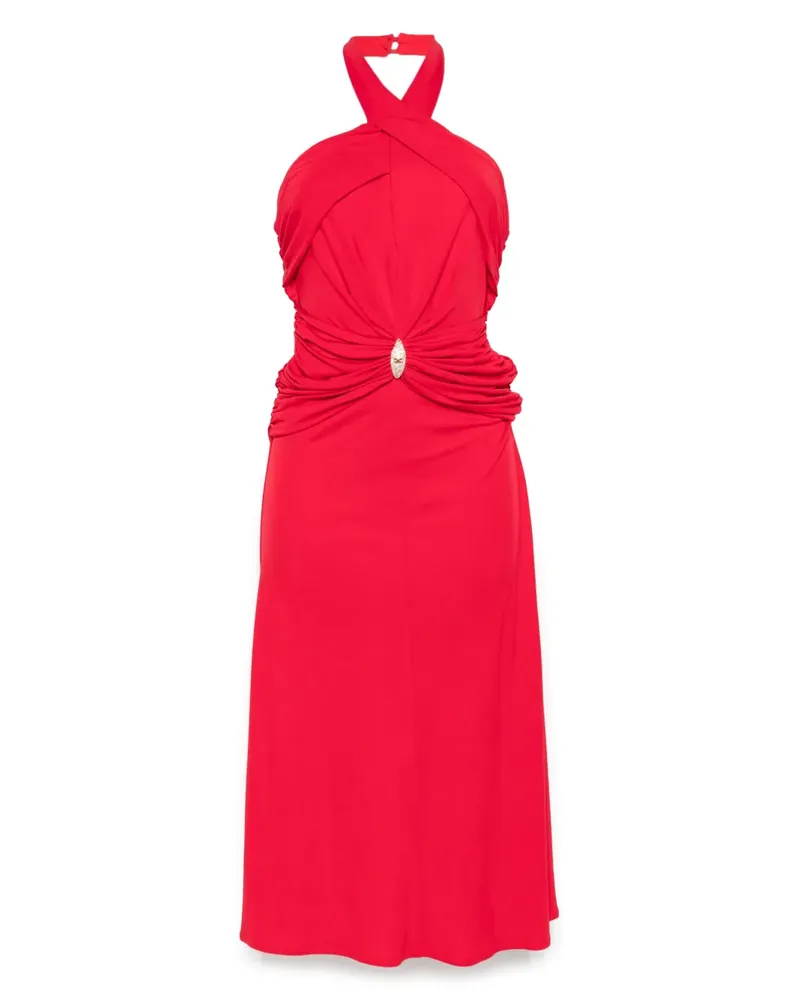 Elisabetta Franchi Midikleid mit überkreuztem Ausschnitt - Rot Rot