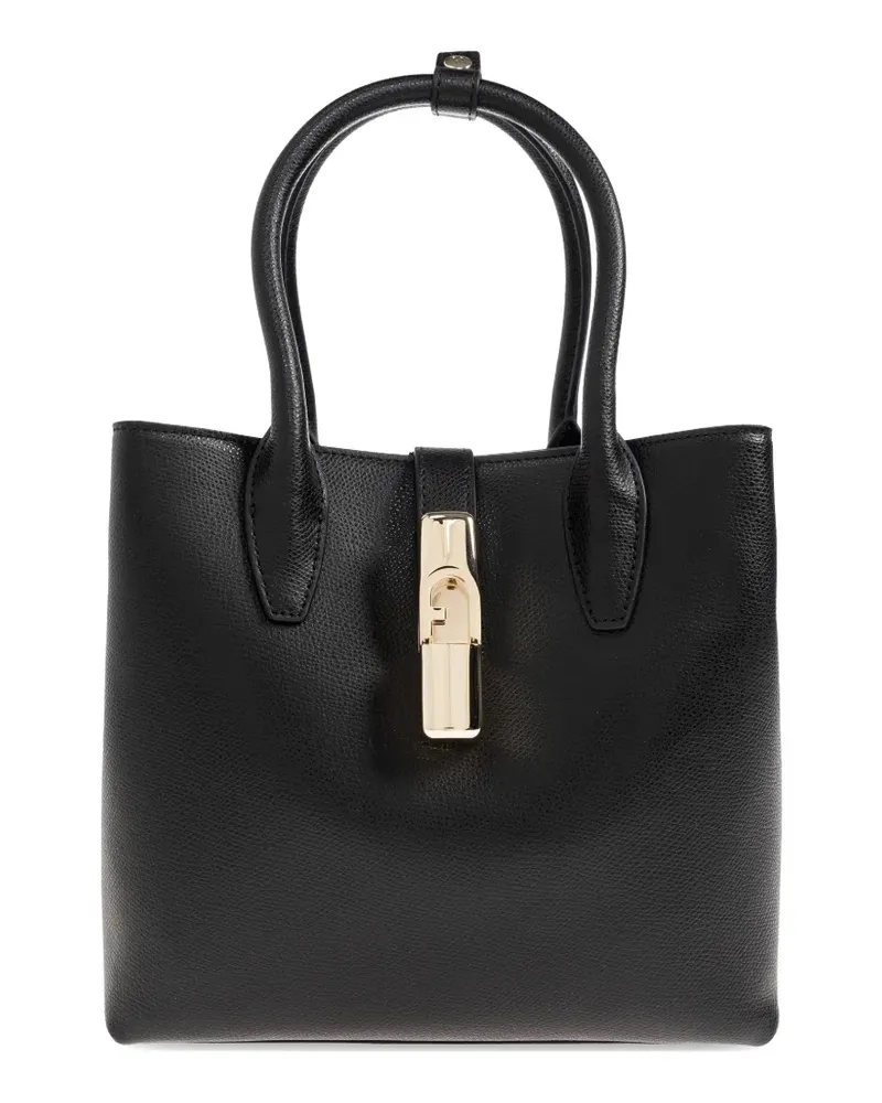 Furla Goccia top handle padlock small tote bag - Schwarz Schwarz