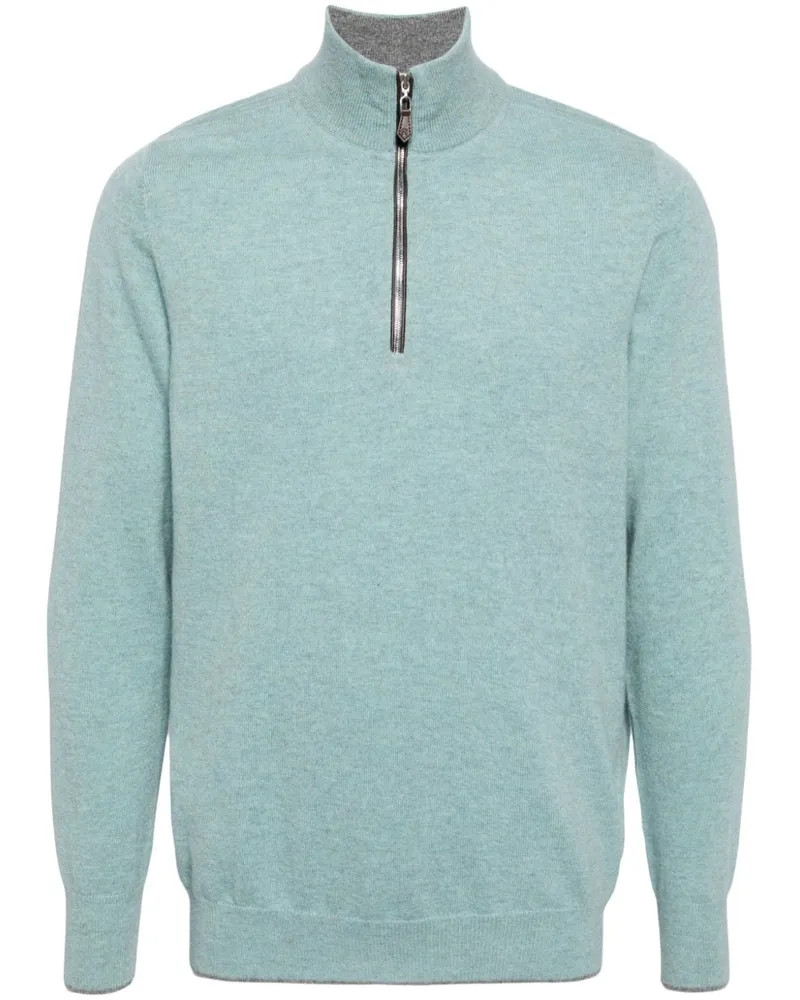 N.Peal Carnaby Cardigan mit kurzem Reißverschluss - Blau Blau