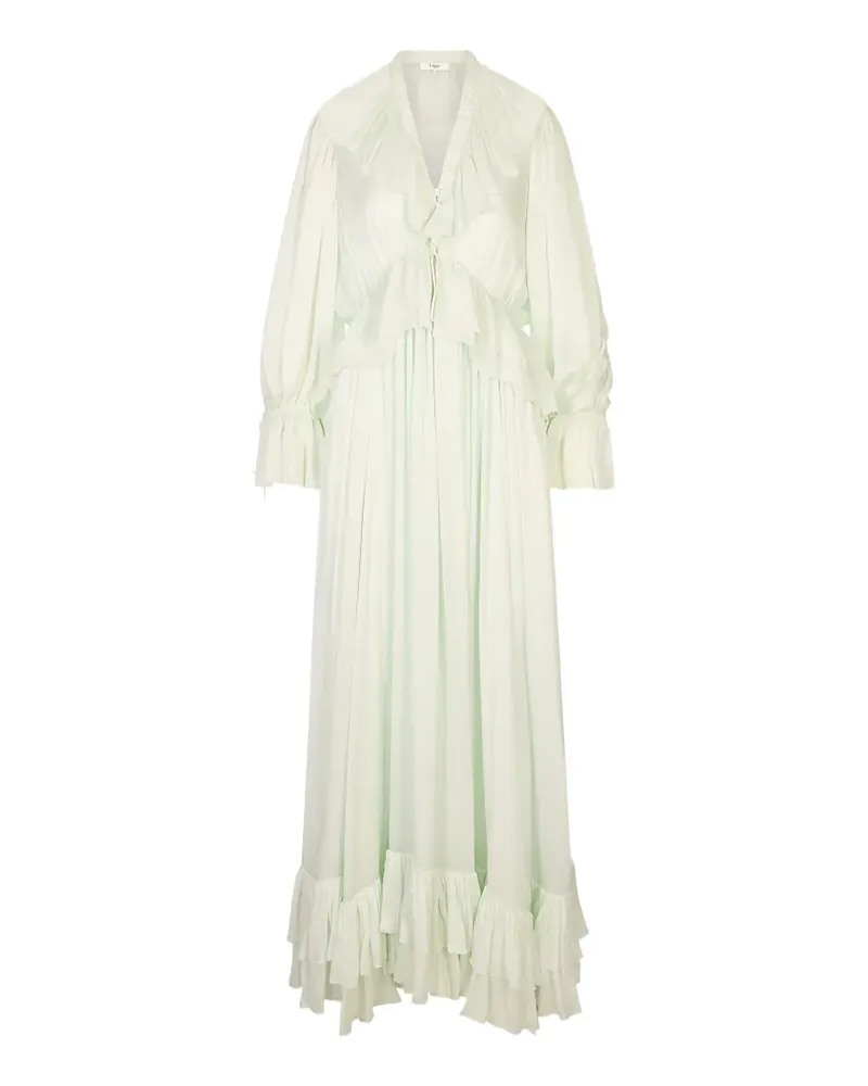 Chloé ruffled silk-charmeuse maxi dress - Grau Grau