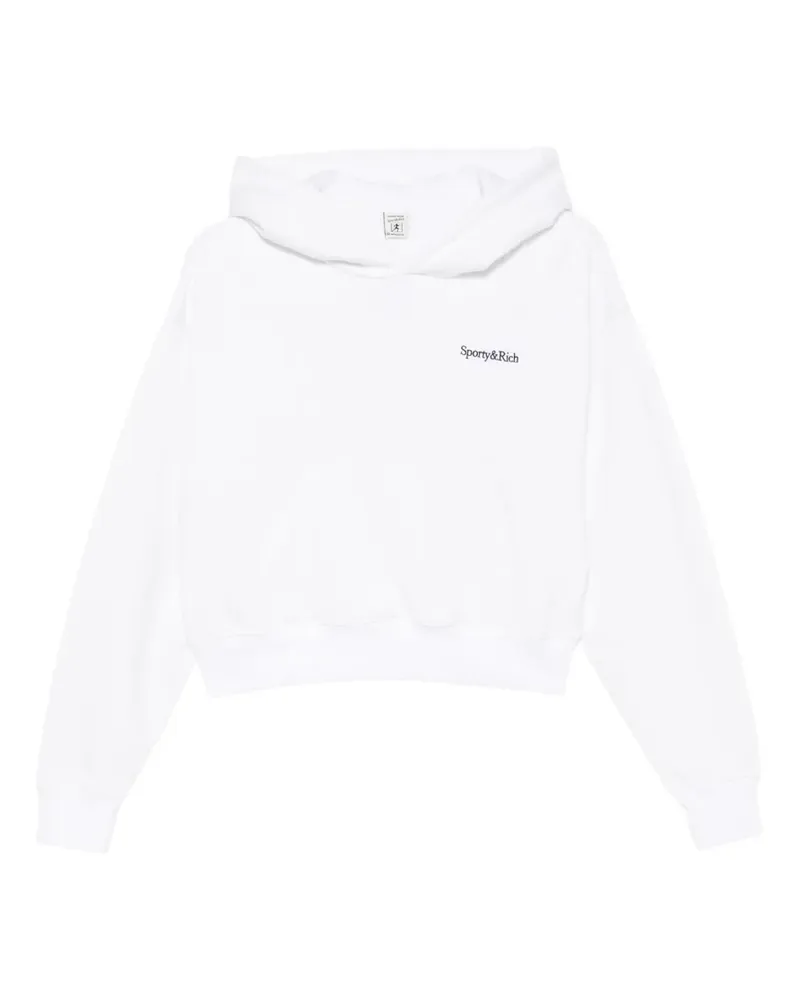 SPORTY & RICH Elon Cropped-Hoodie mit Logo-Stickerei - Weiß Weiß