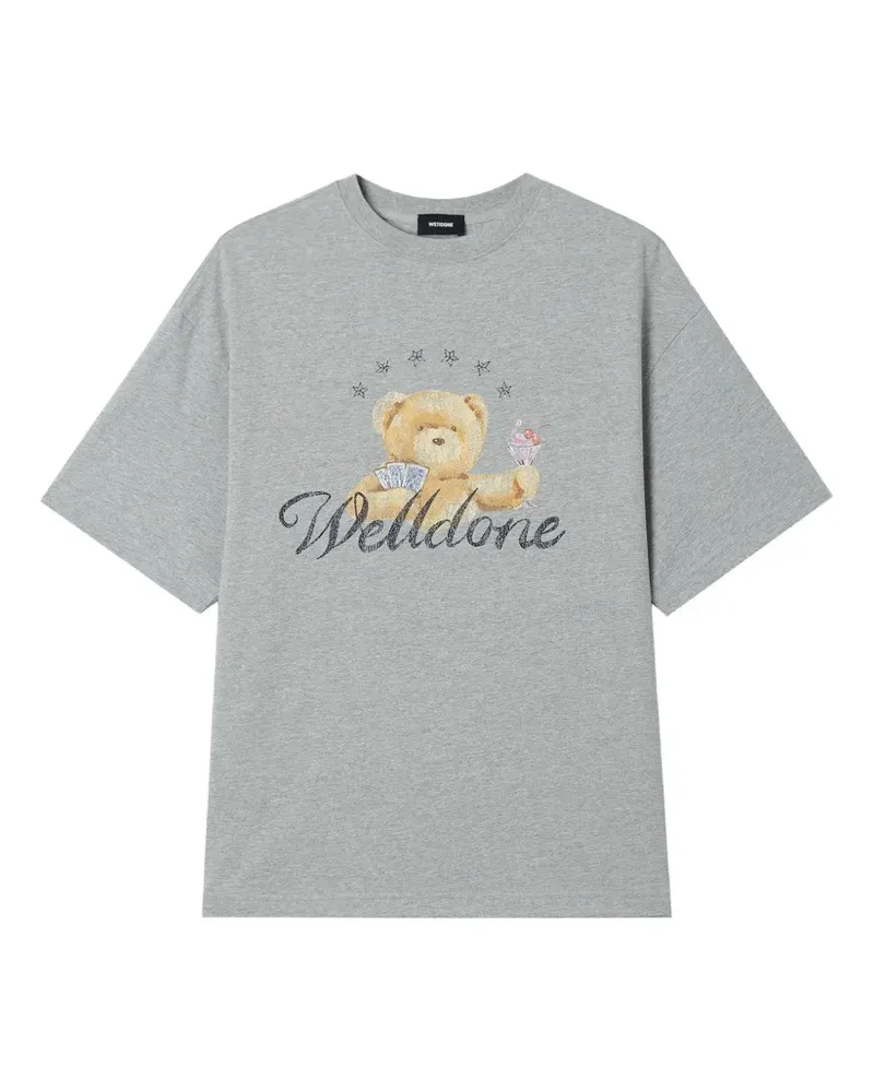 WE 11 DONE T-Shirt mit grafischem Print - Grau Grau