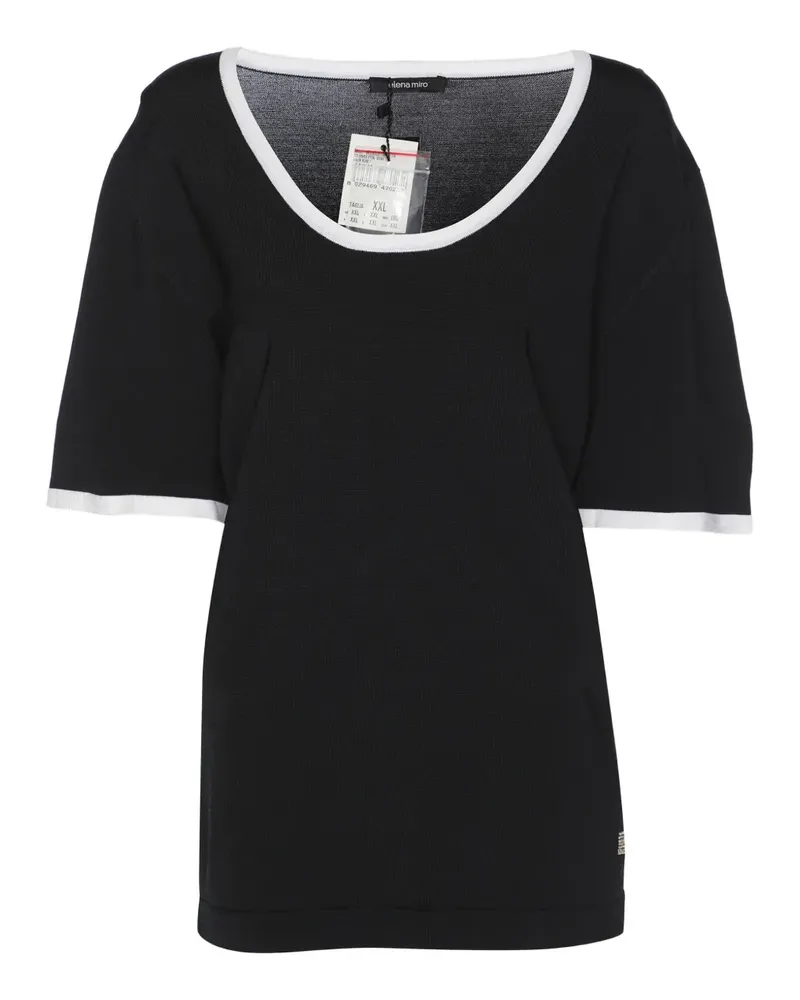 Elena Mirò T-Shirt mit Kontrastdetails - Schwarz Schwarz