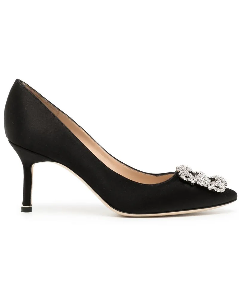 Manolo Blahnik Hangisi Pumps mit Kristallen 105mm - Schwarz Schwarz