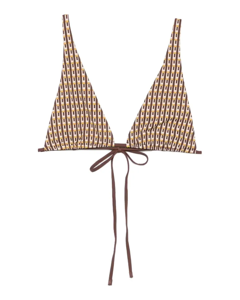 SIR geometric-print bikini top - Braun Braun
