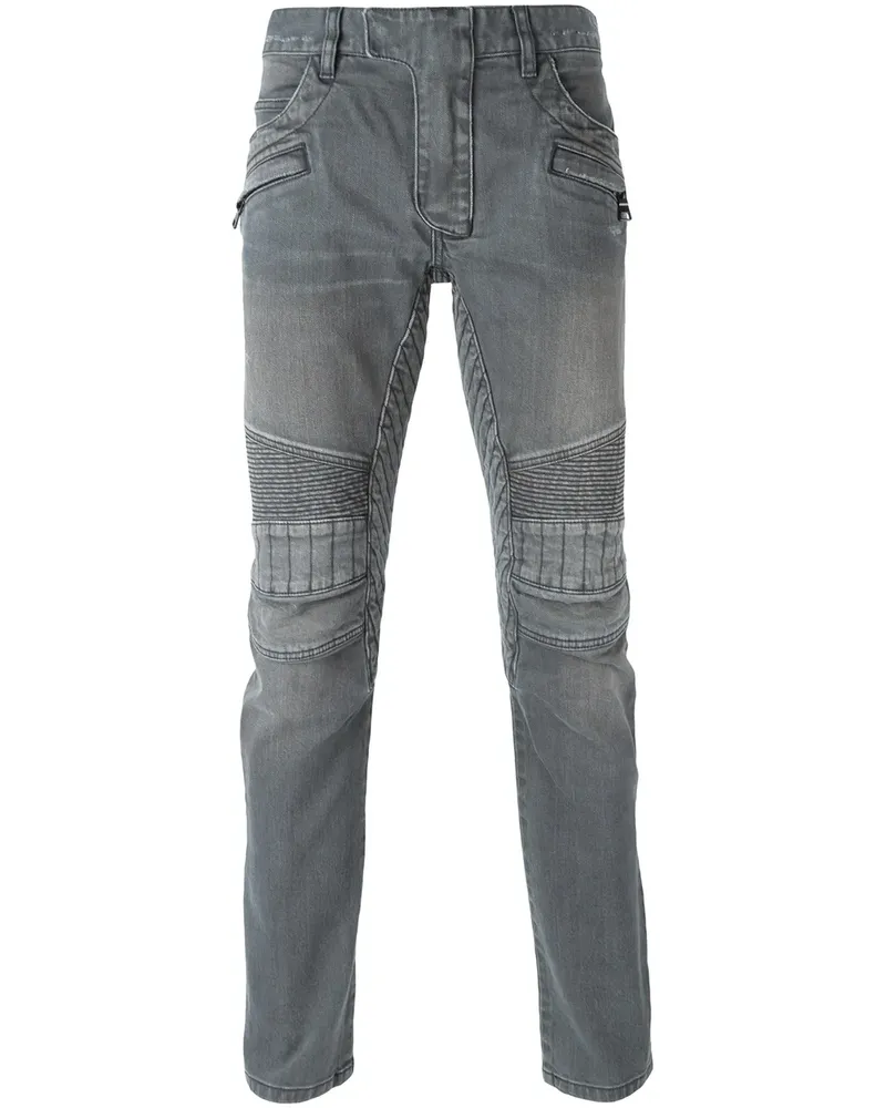 Balmain Jeans im Bikerstil - Grau Grau