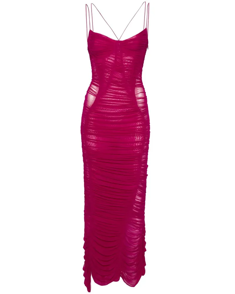 Thierry Mugler Gerafftes Abendkleid - Violett Violett