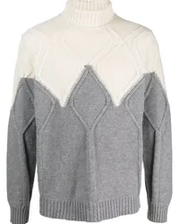 Daniele Alessandrini Pullover mit Zopfmuster Weiß