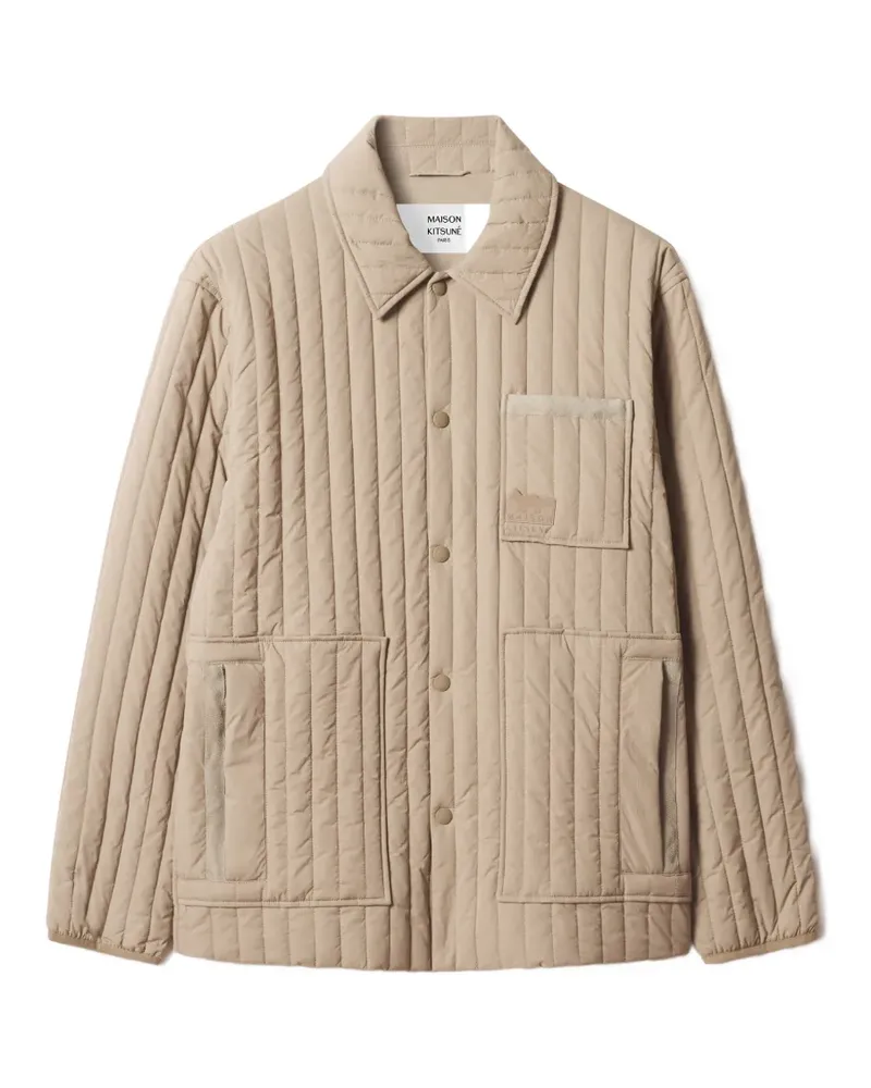 Kitsuné vertical-quilted patch-pocket jacket - Nude Nude