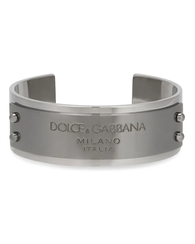 Dolce & Gabbana Armspange mit graviertem Logo - Silber Silber