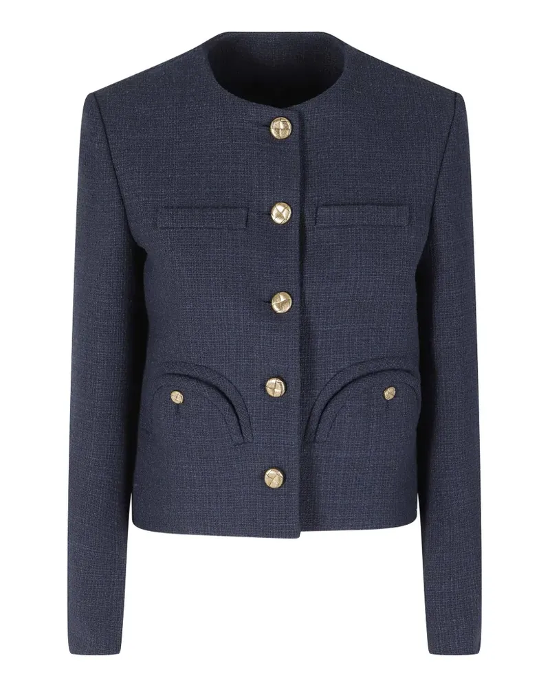 Blazé Milano Missy smiley-pocket tweed jacket - Blau Blau