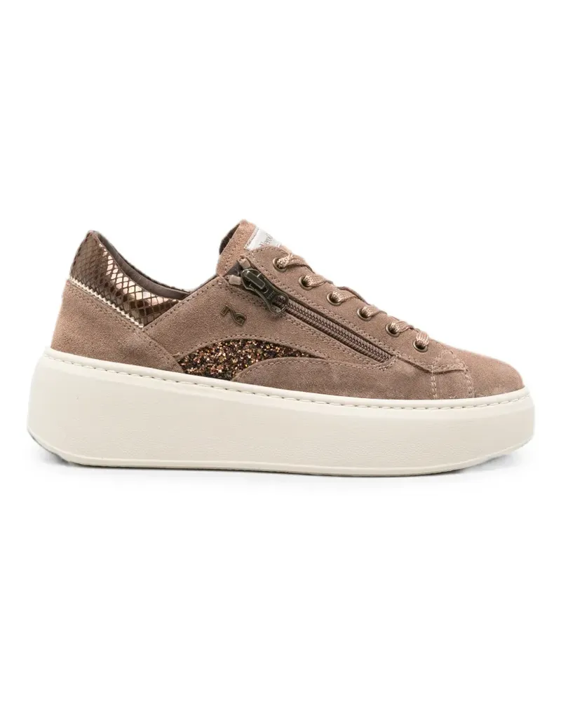 Nero Gardini glitter-detail zip-up sneakers - Braun Braun