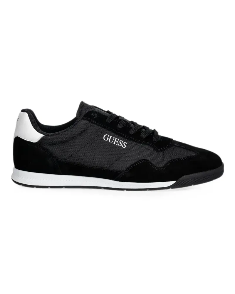 Guess logo-print panelled sneakers - Schwarz Schwarz
