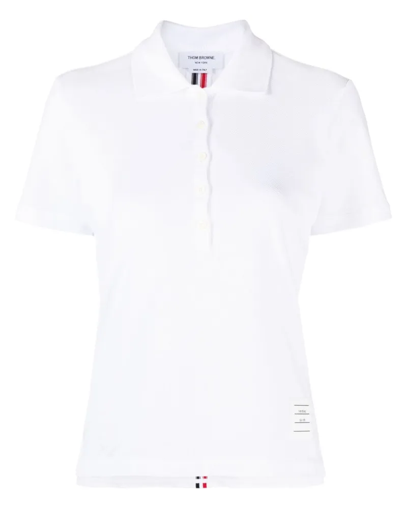 Thom Browne Poloshirt mit Streifen - Weiß Weiß