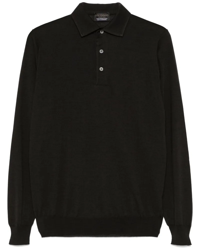 Dell'oglio Fein gestricktes Poloshirt - Grün Grün