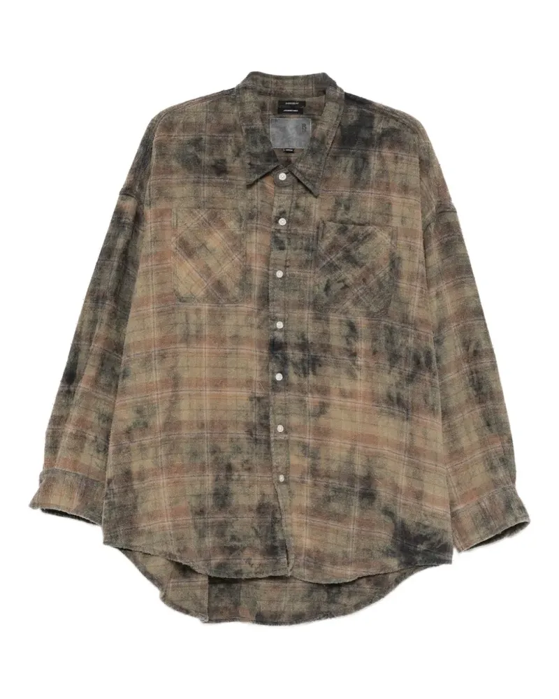 R13 plaid chest-pocket shirt - Grün Grün