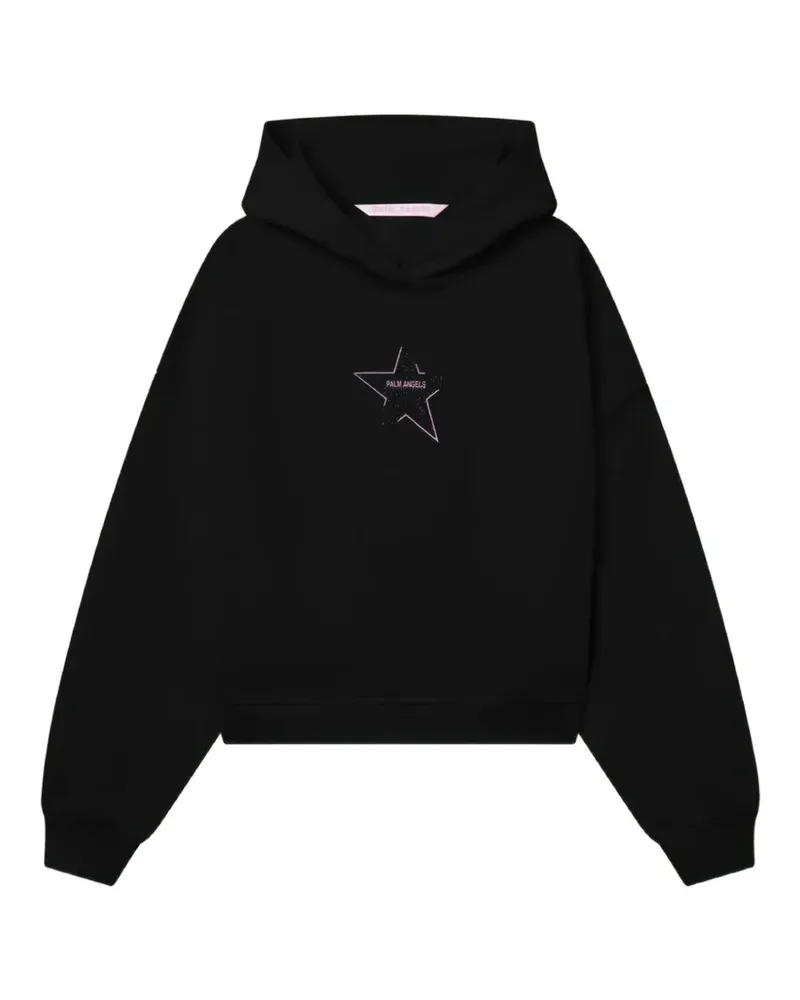 Palm Angels Icon Palm Hoodie mit Stern-Print - Schwarz Schwarz