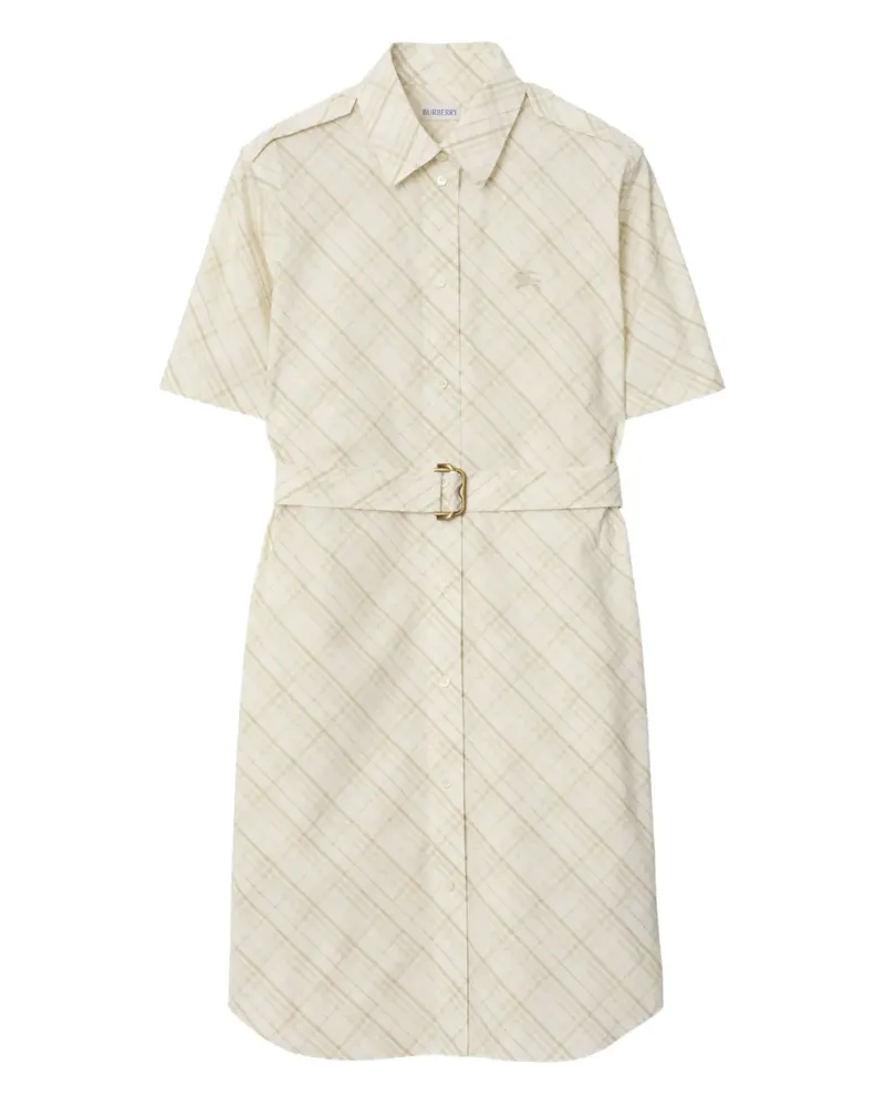 Burberry Hemdkleid mit Karomuster - Weiß Weiß