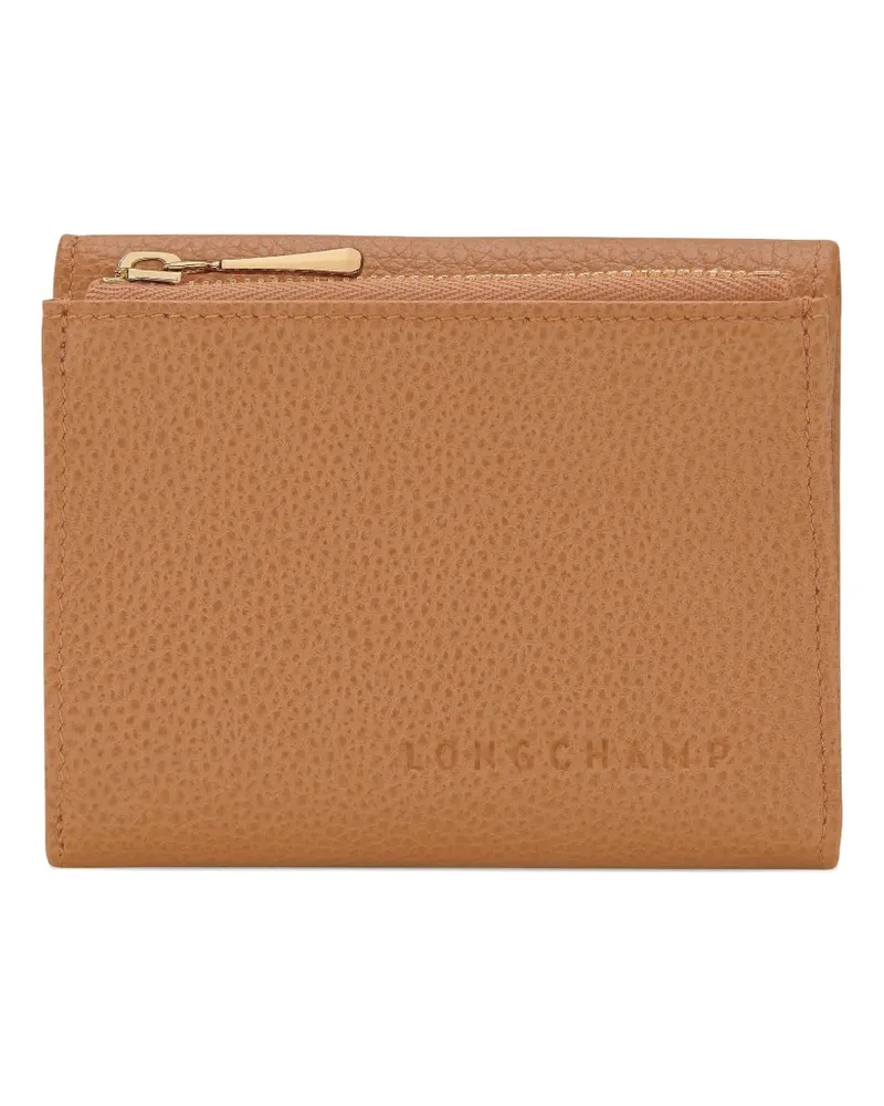 Longchamp Le Foulonné grained-leather wallet - Braun Braun