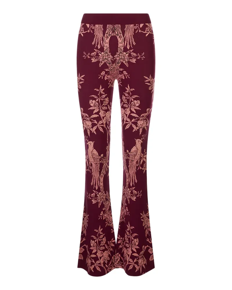 Etro jacquard-knit flared trousers - Rot Rot